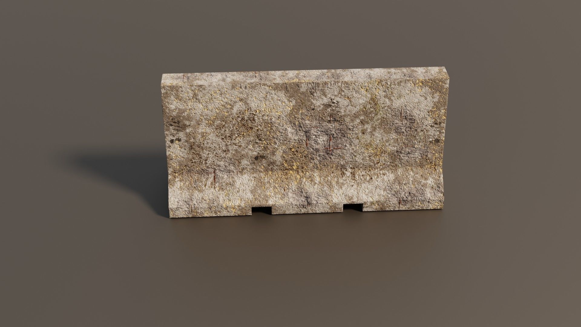 Concrete barrier  Low-poly 3D model_17