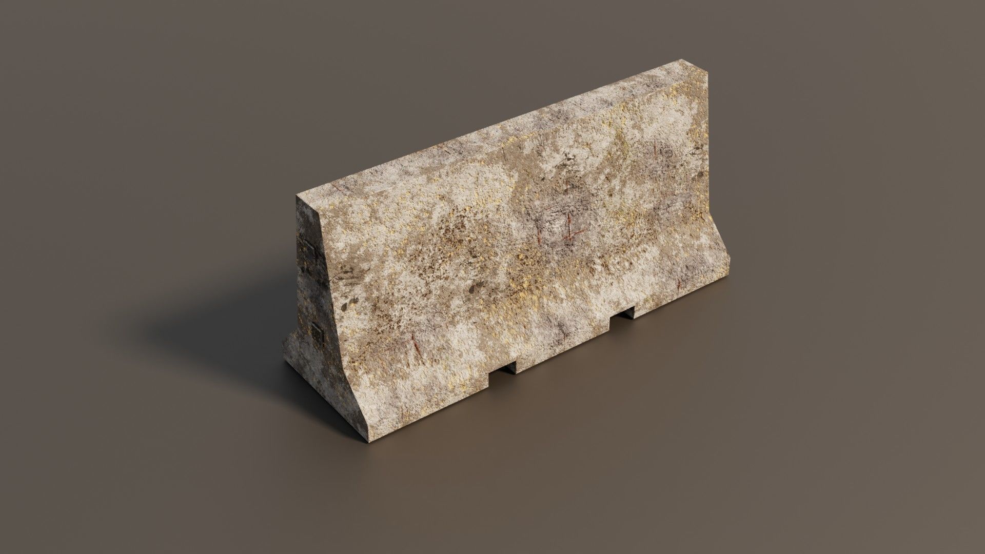 Concrete barrier  Low-poly 3D model_20