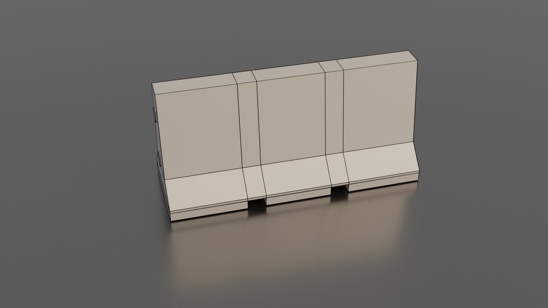 Concrete barrier  Low-poly 3D model_30
