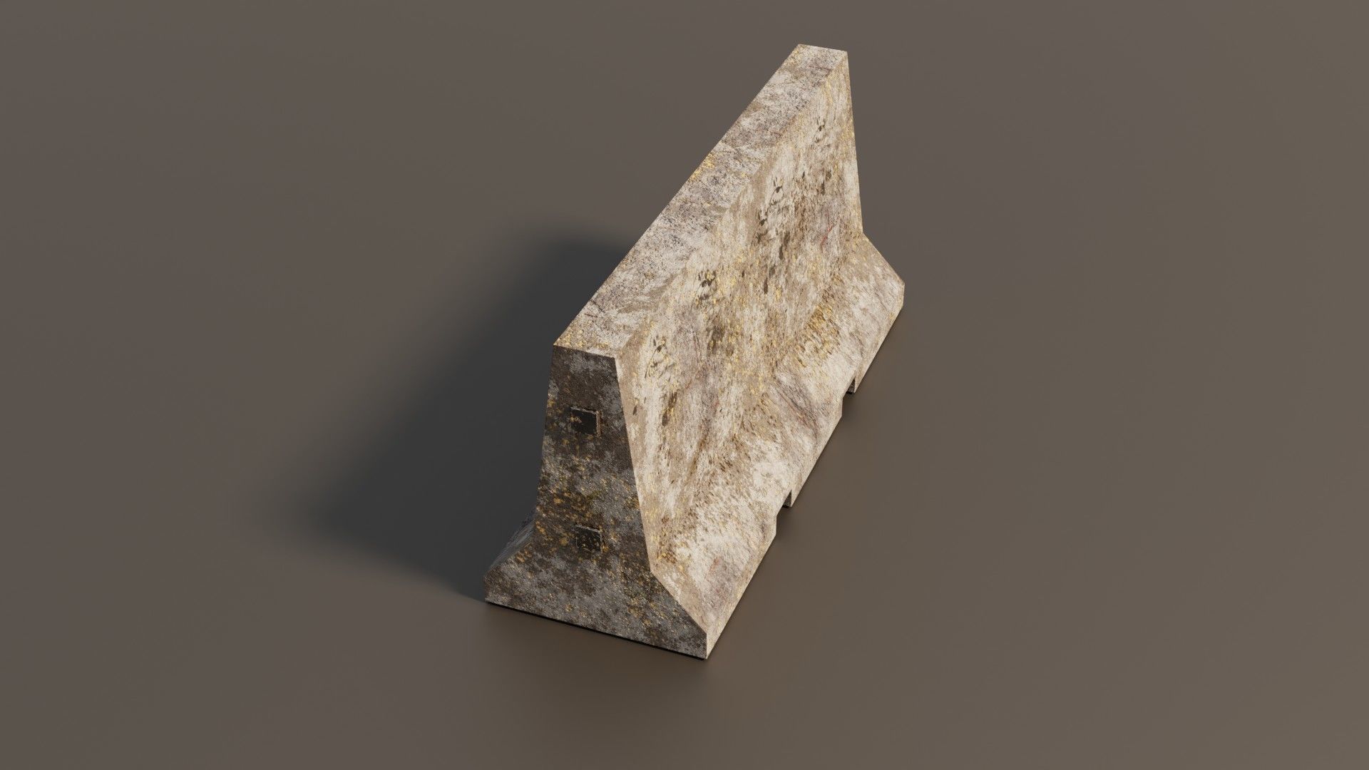 Concrete barrier  Low-poly 3D model_12