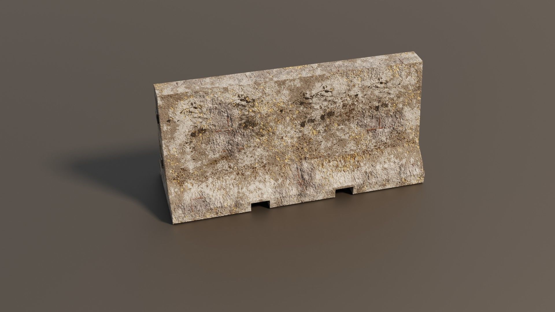 Concrete barrier  Low-poly 3D model_10