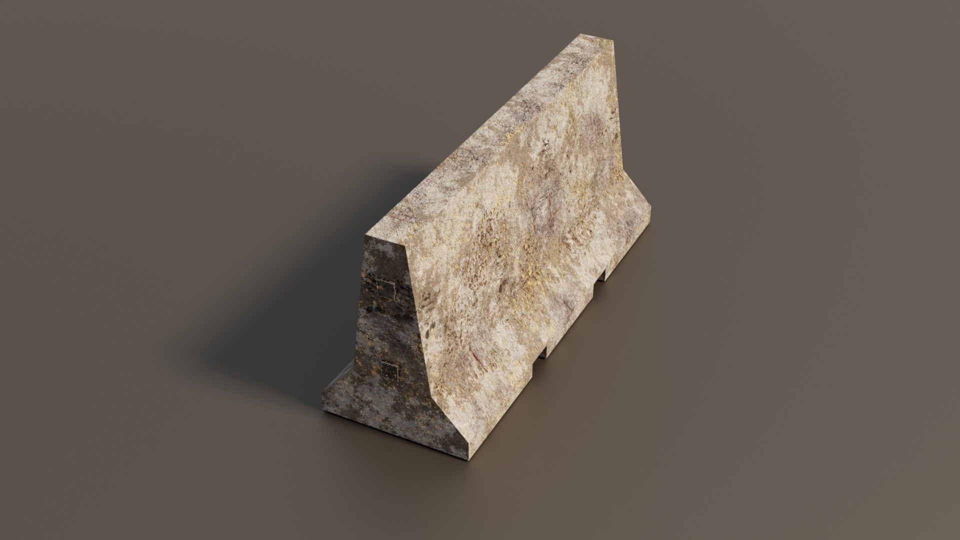 Concrete barrier  Low-poly 3D model_4