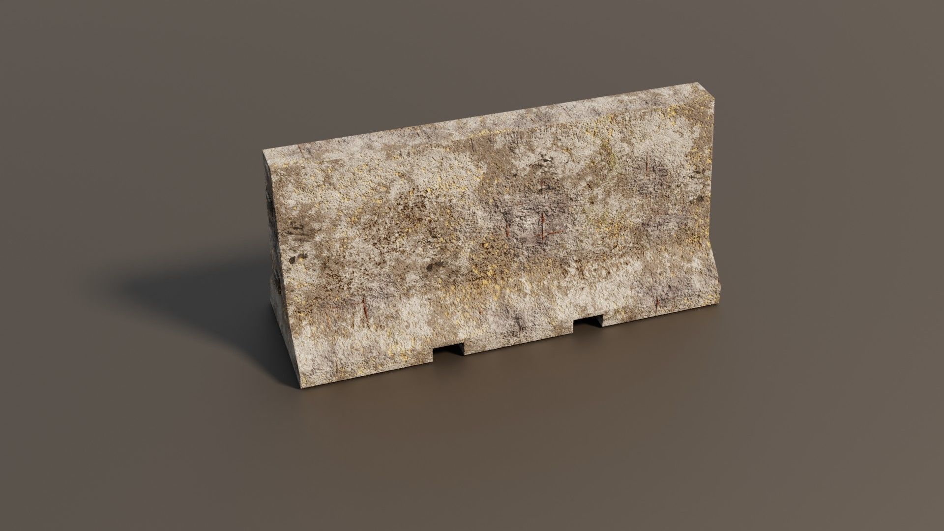 Concrete barrier  Low-poly 3D model_18