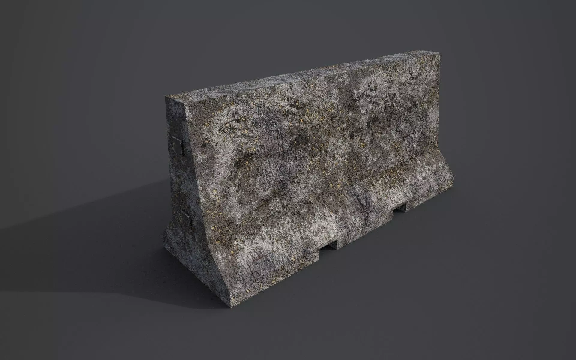 Concrete barrier  Low-poly 3D model_0