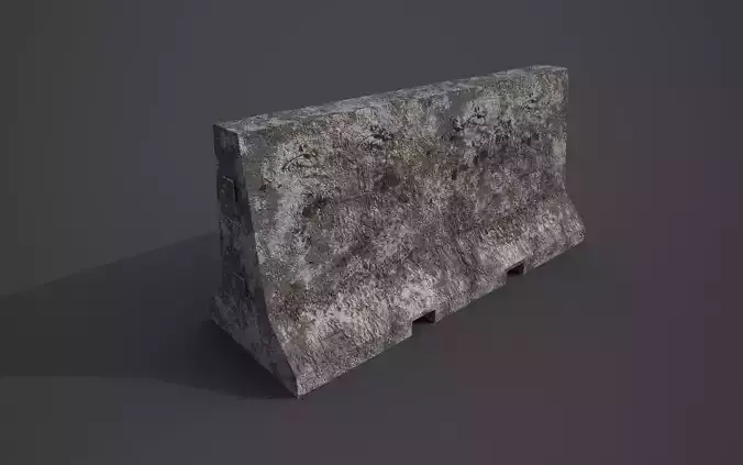 Concrete barrier  Low-poly 3D model