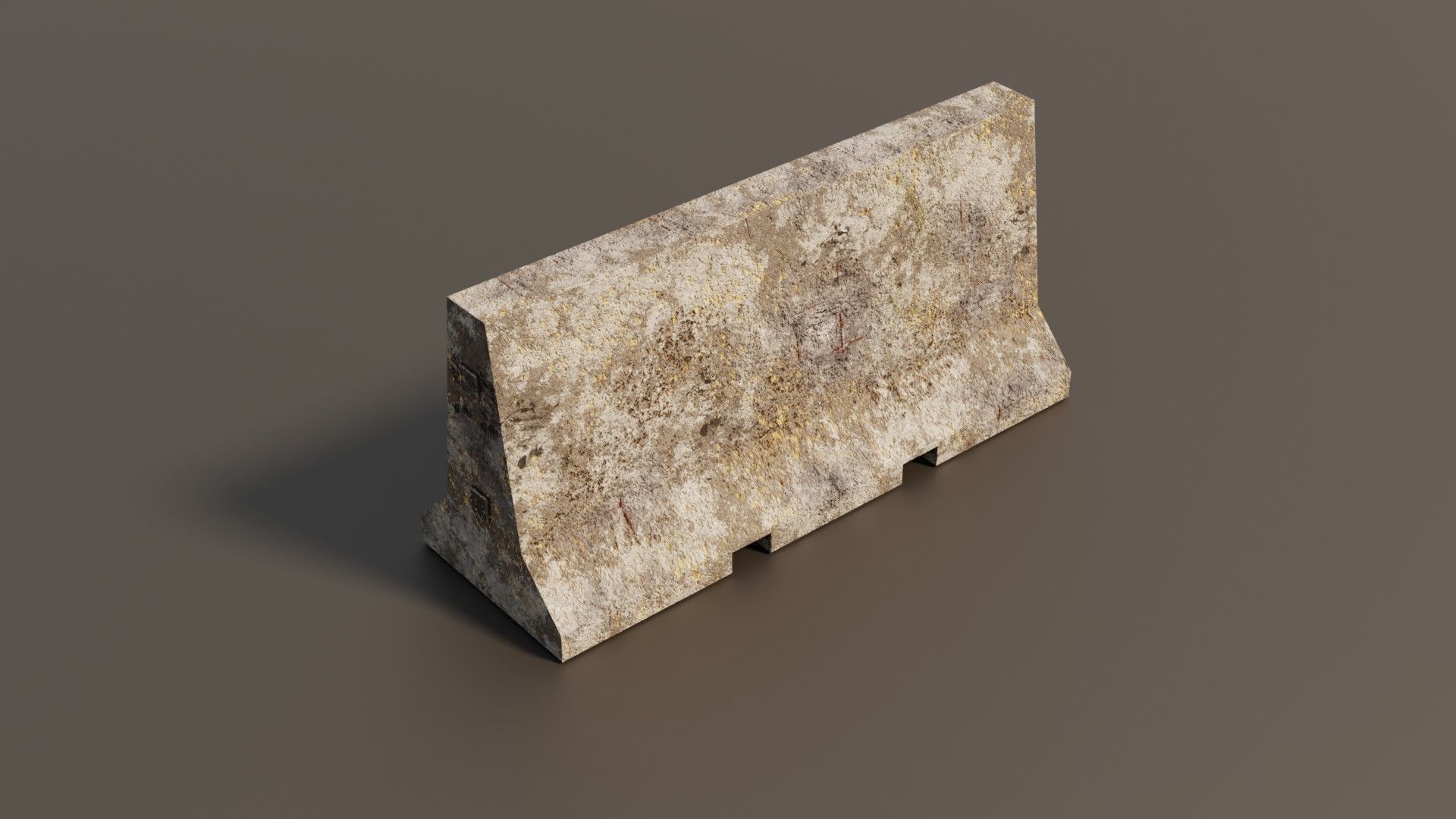 Concrete barrier  Low-poly 3D model_1