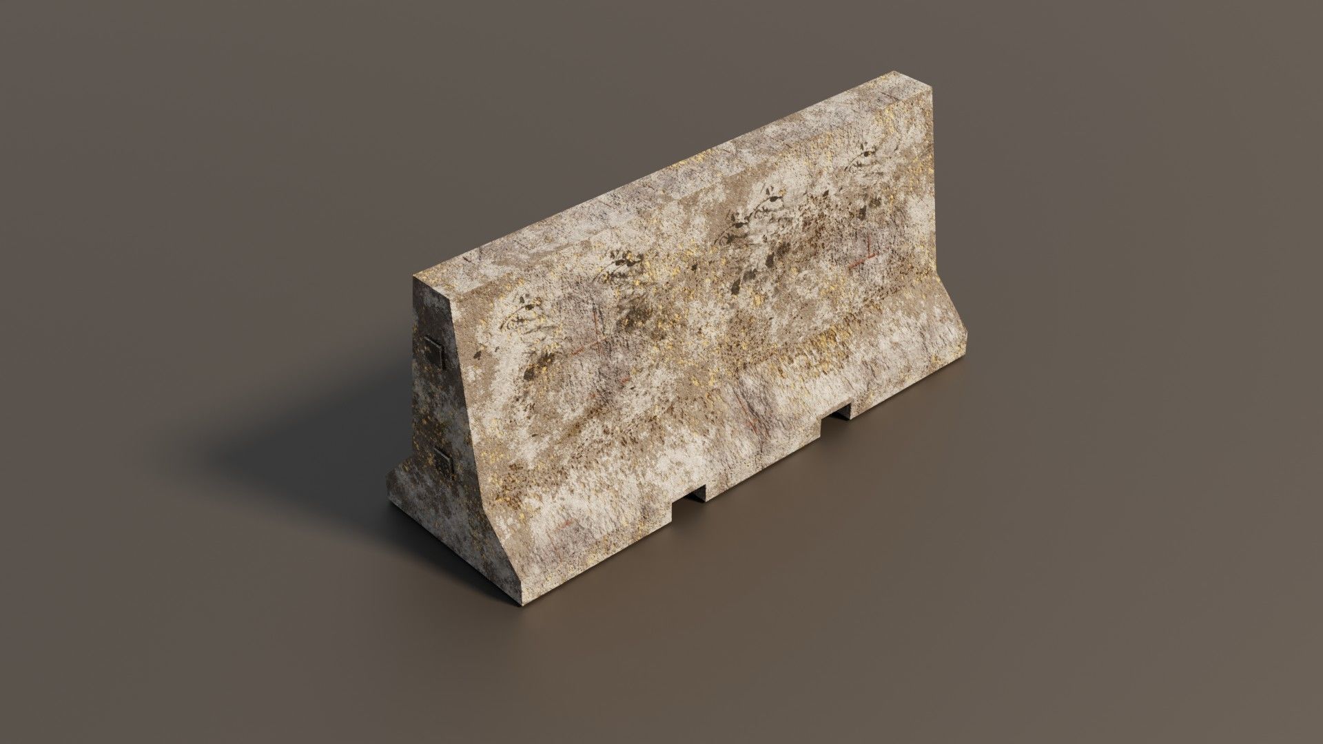 Concrete barrier  Low-poly 3D model_11