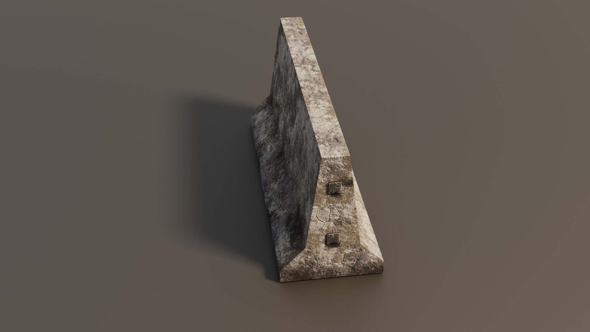 Concrete barrier  Low-poly 3D model_6