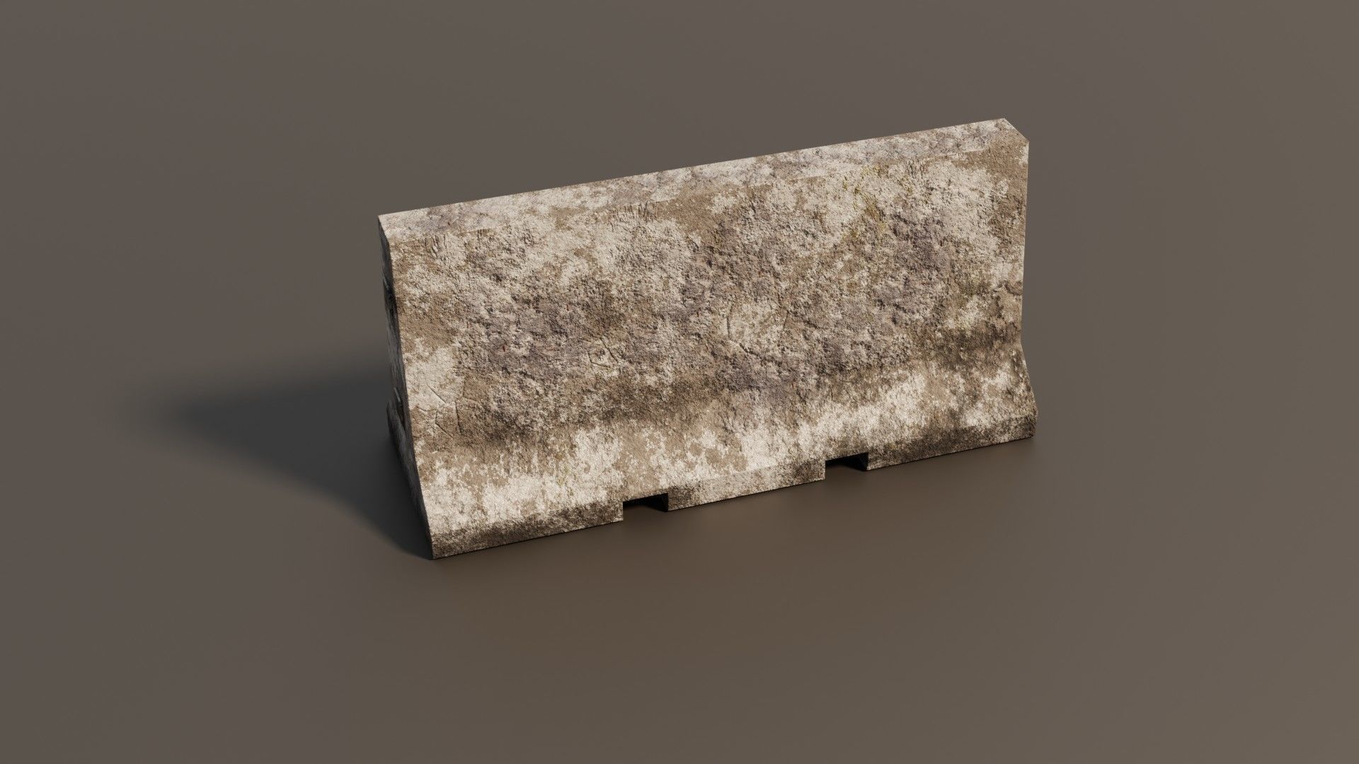 Concrete barrier  Low-poly 3D model_18