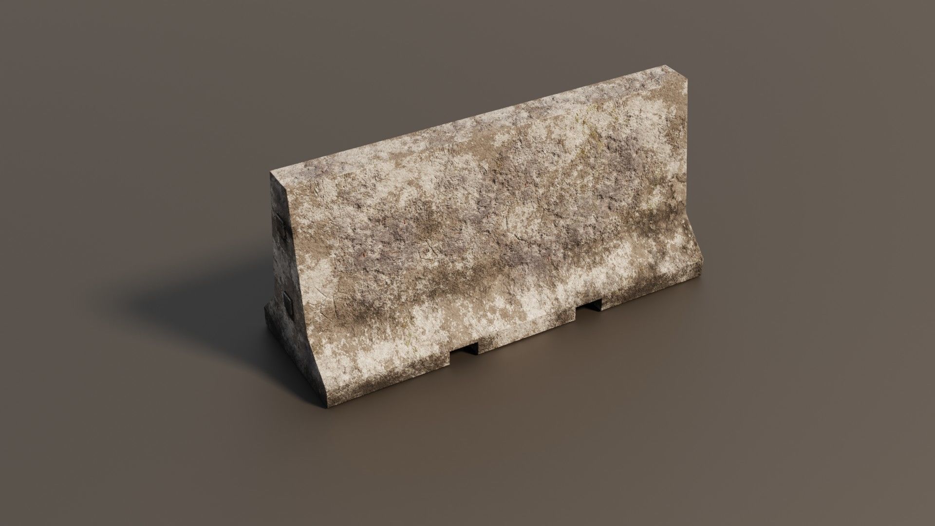 Concrete barrier  Low-poly 3D model_19
