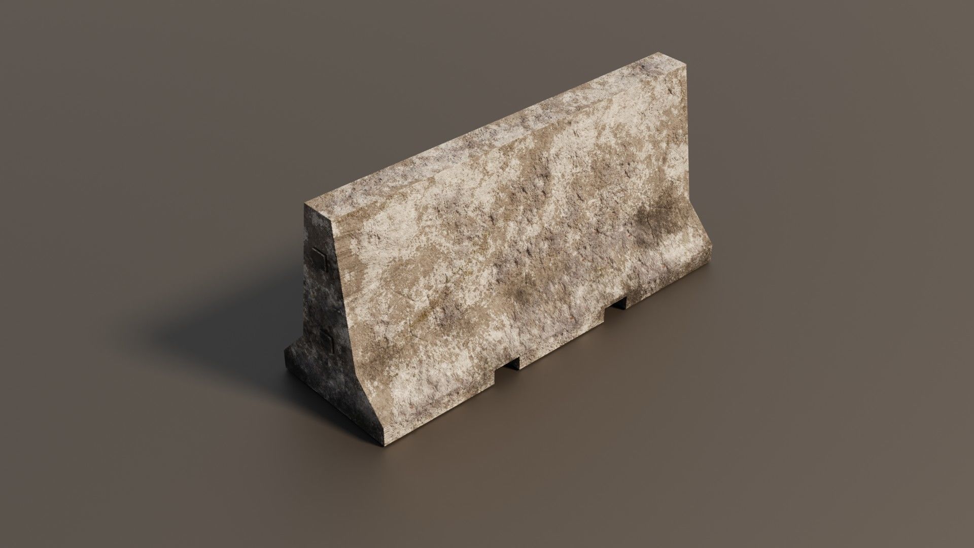 Concrete barrier  Low-poly 3D model_11