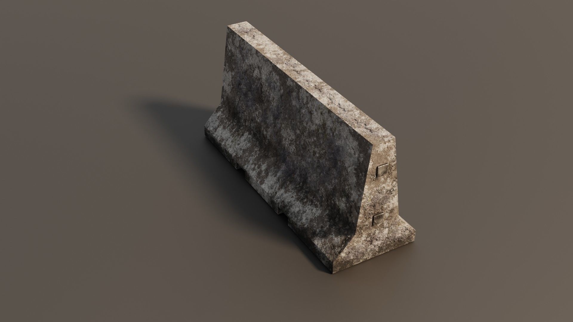 Concrete barrier  Low-poly 3D model_14