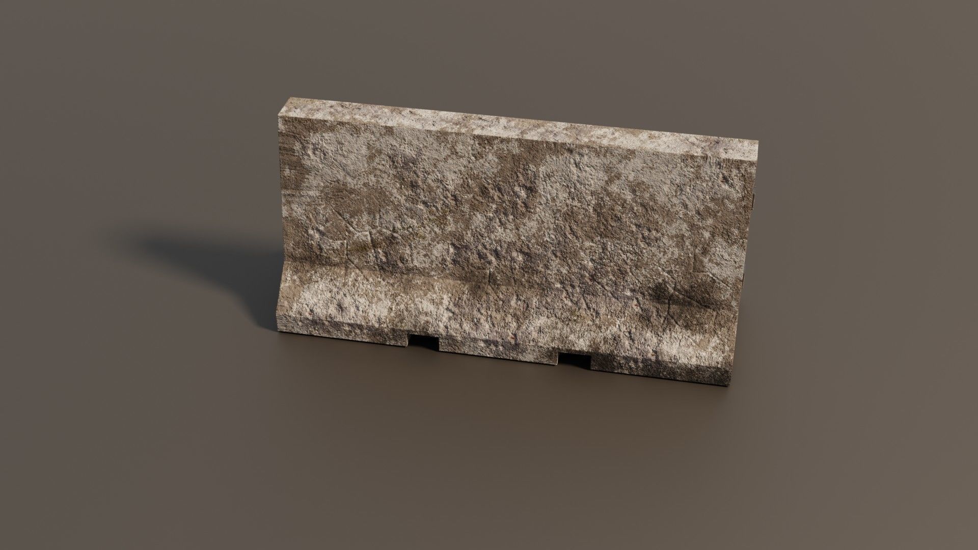 Concrete barrier  Low-poly 3D model_9