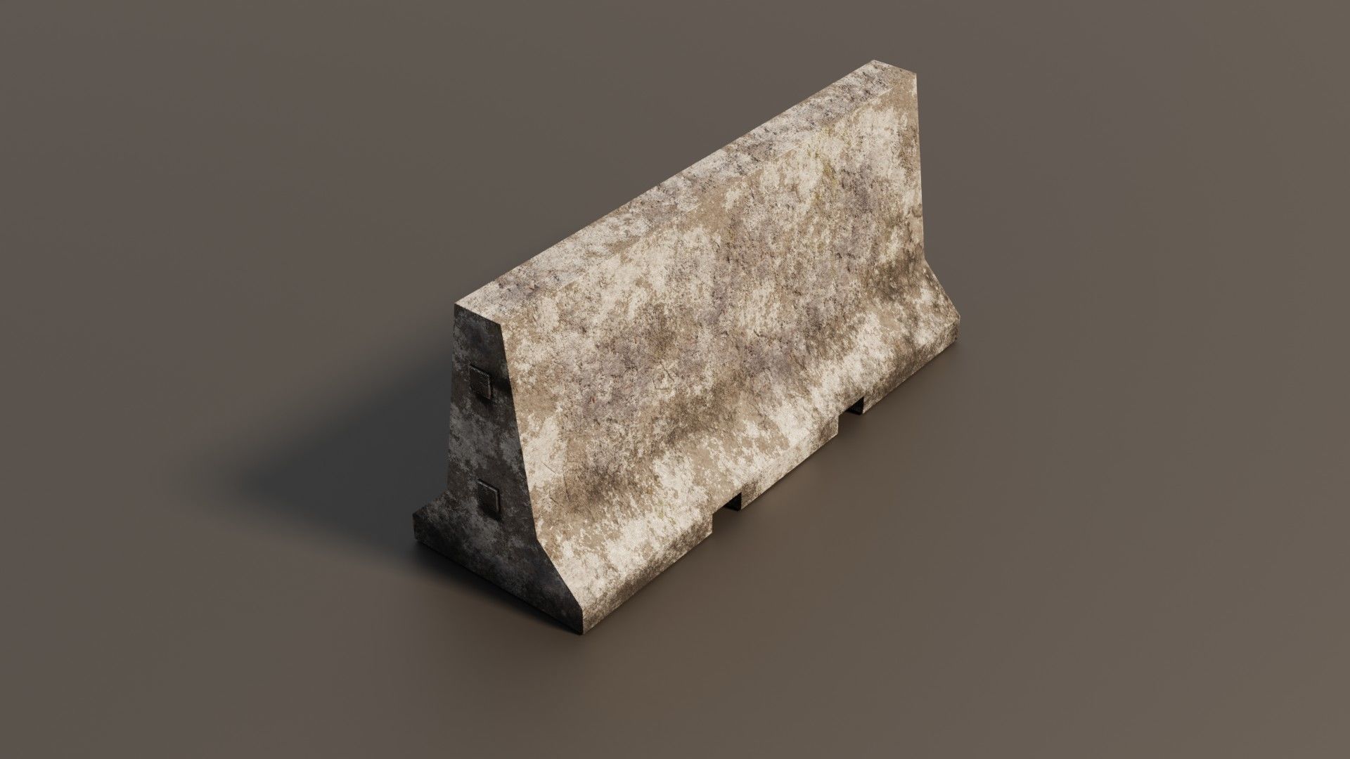 Concrete barrier  Low-poly 3D model_3