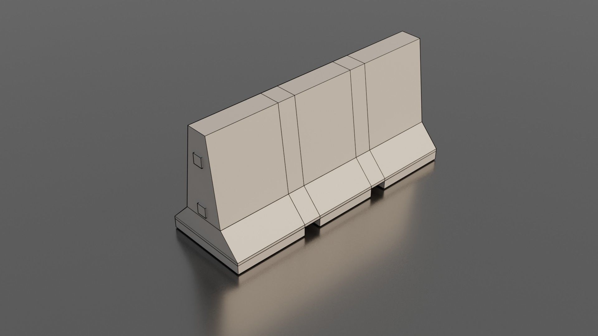Concrete barrier  Low-poly 3D model_22