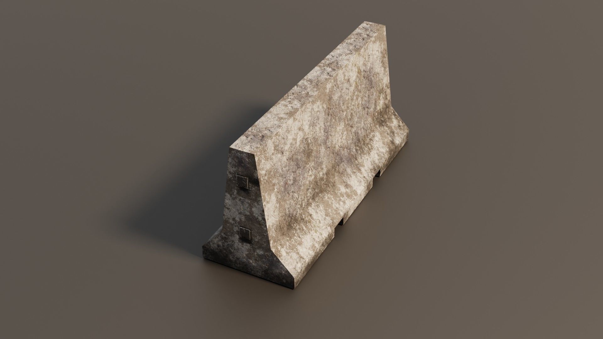 Concrete barrier  Low-poly 3D model_4