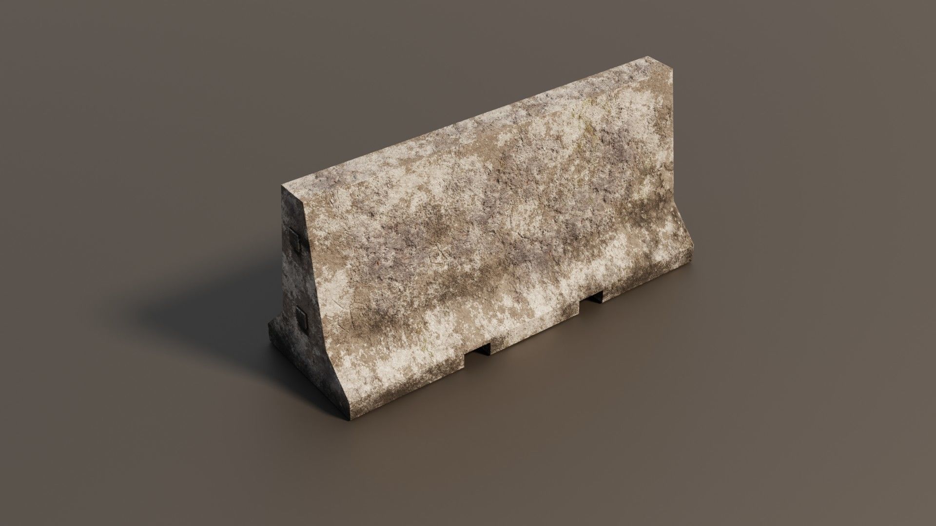 Concrete barrier  Low-poly 3D model_20
