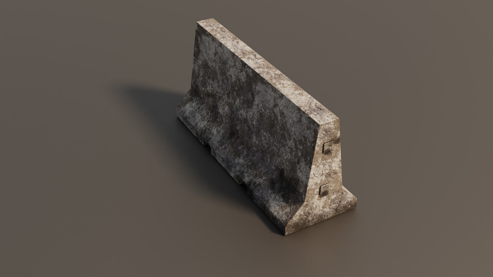 Concrete barrier  Low-poly 3D model_7