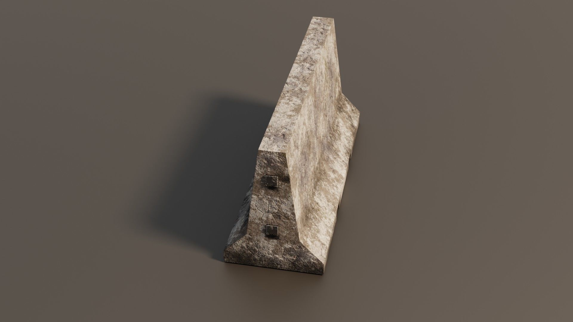 Concrete barrier  Low-poly 3D model_5