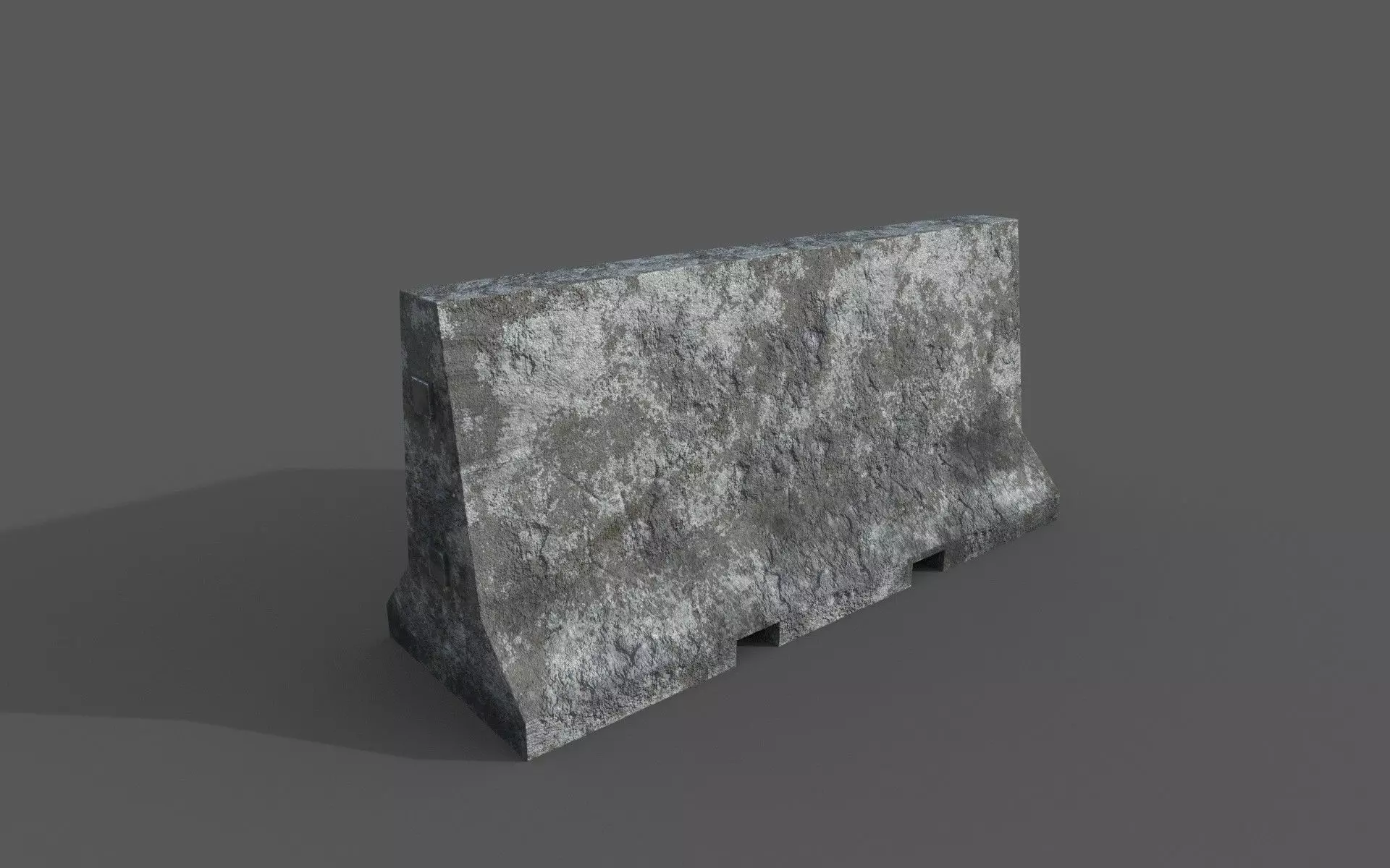 Concrete barrier  Low-poly 3D model_0