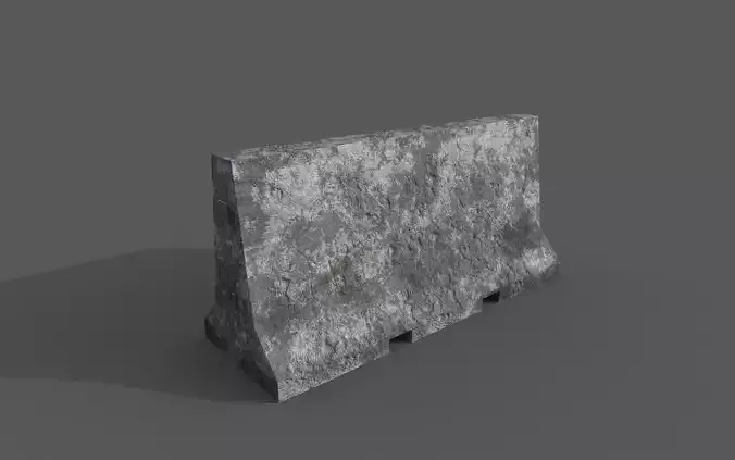Concrete barrier  Low-poly 3D model
