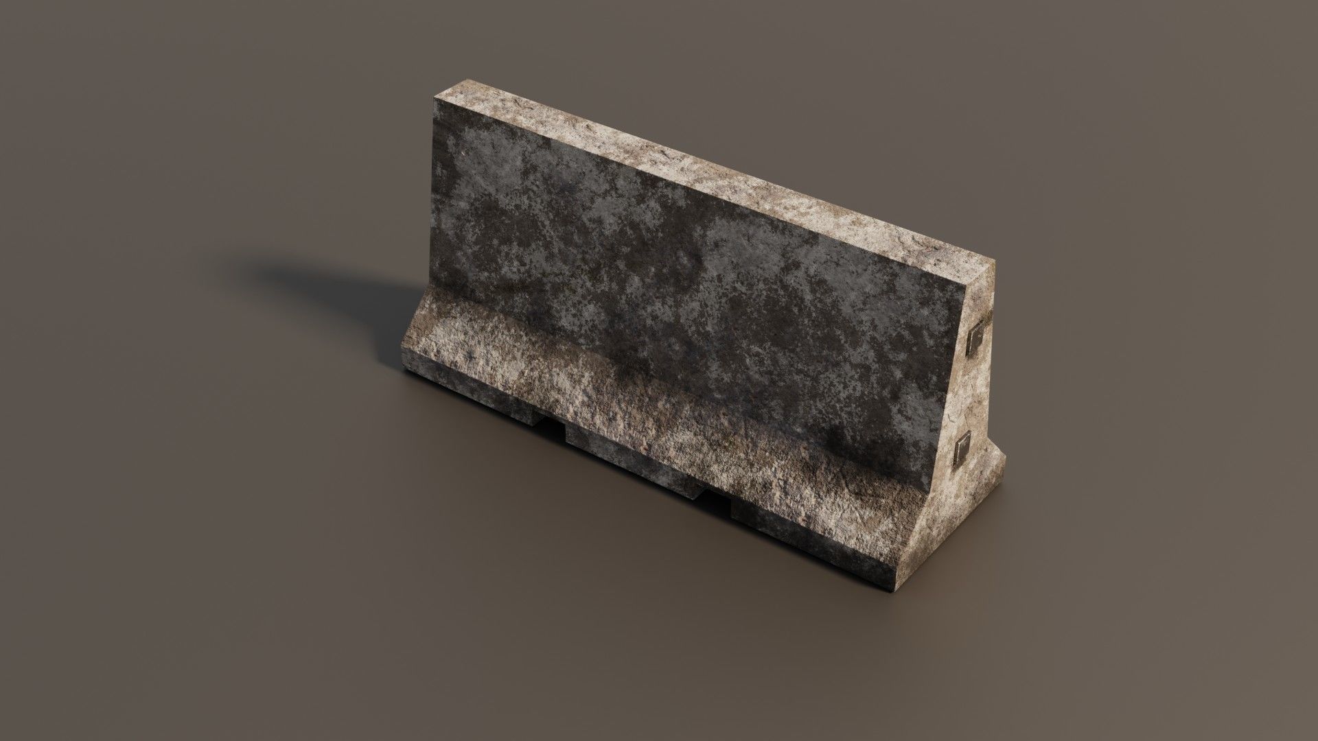 Concrete barrier  Low-poly 3D model_8