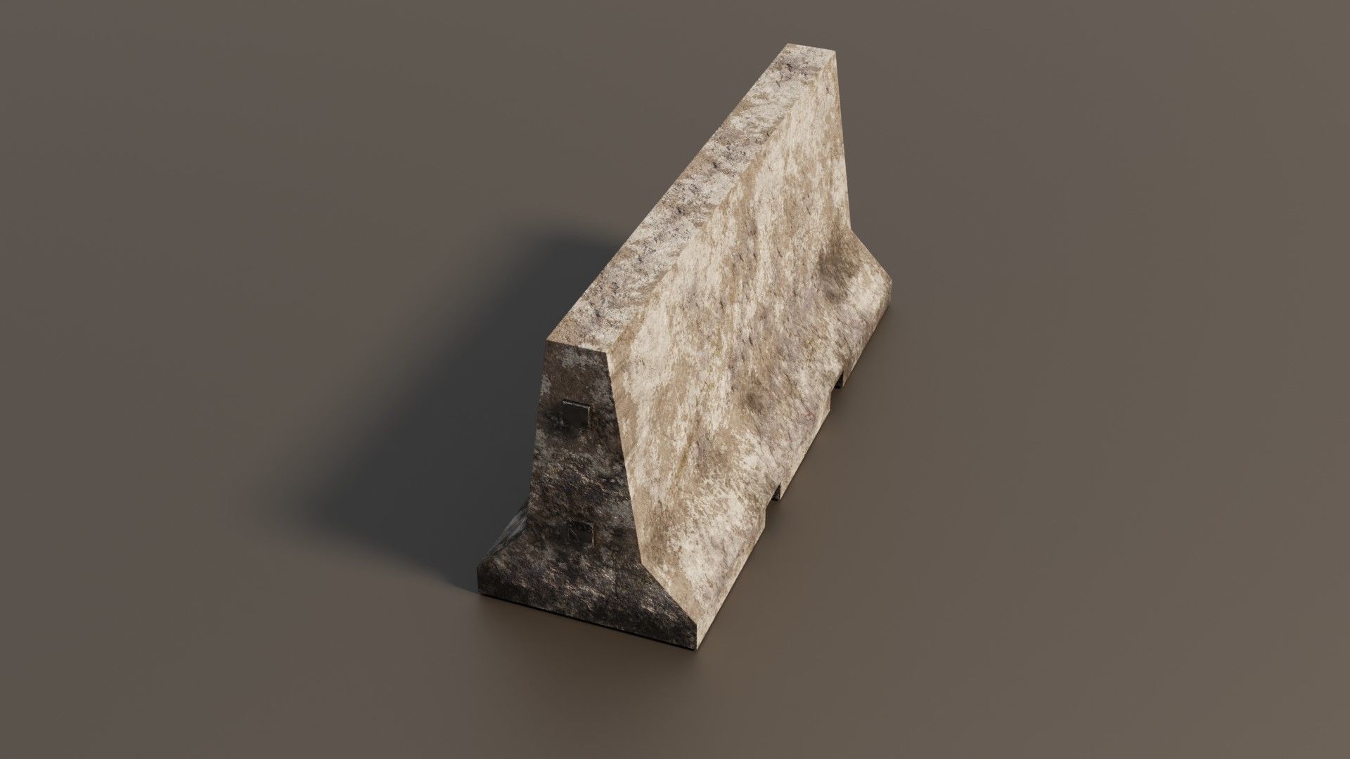 Concrete barrier  Low-poly 3D model_12