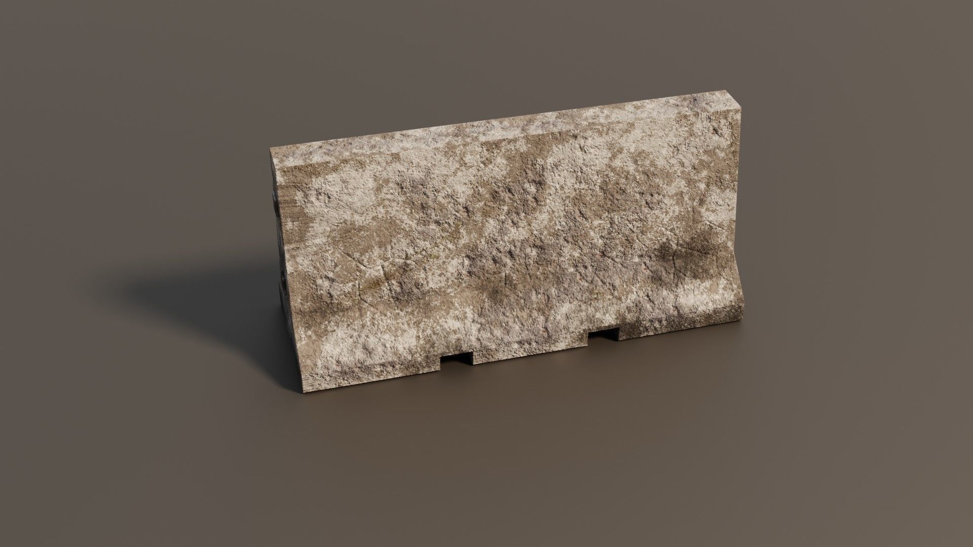 Concrete barrier  Low-poly 3D model_10