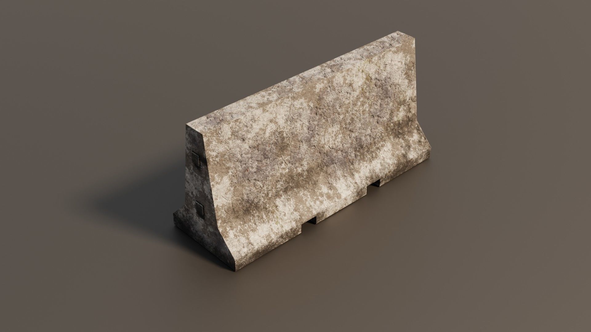 Concrete barrier  Low-poly 3D model_2