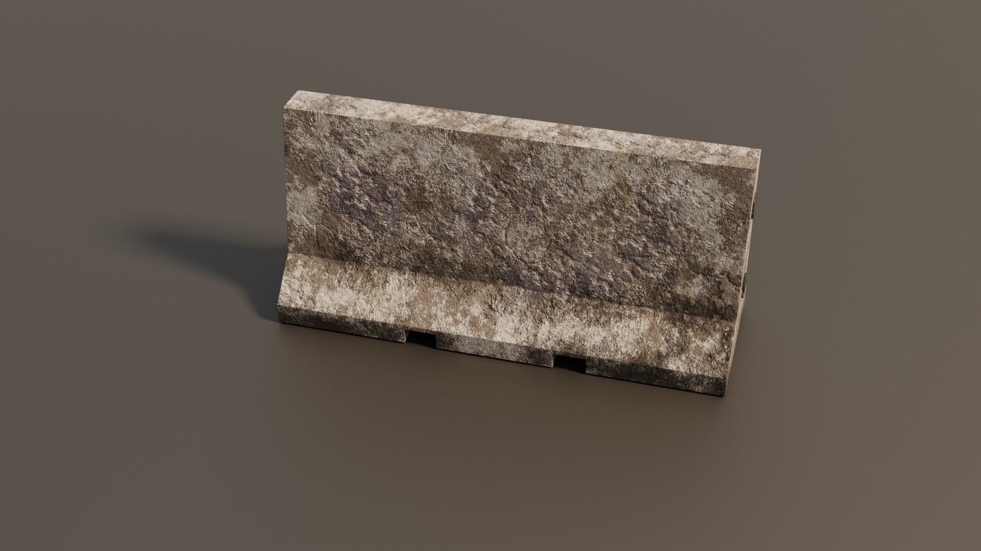 Concrete barrier  Low-poly 3D model_16