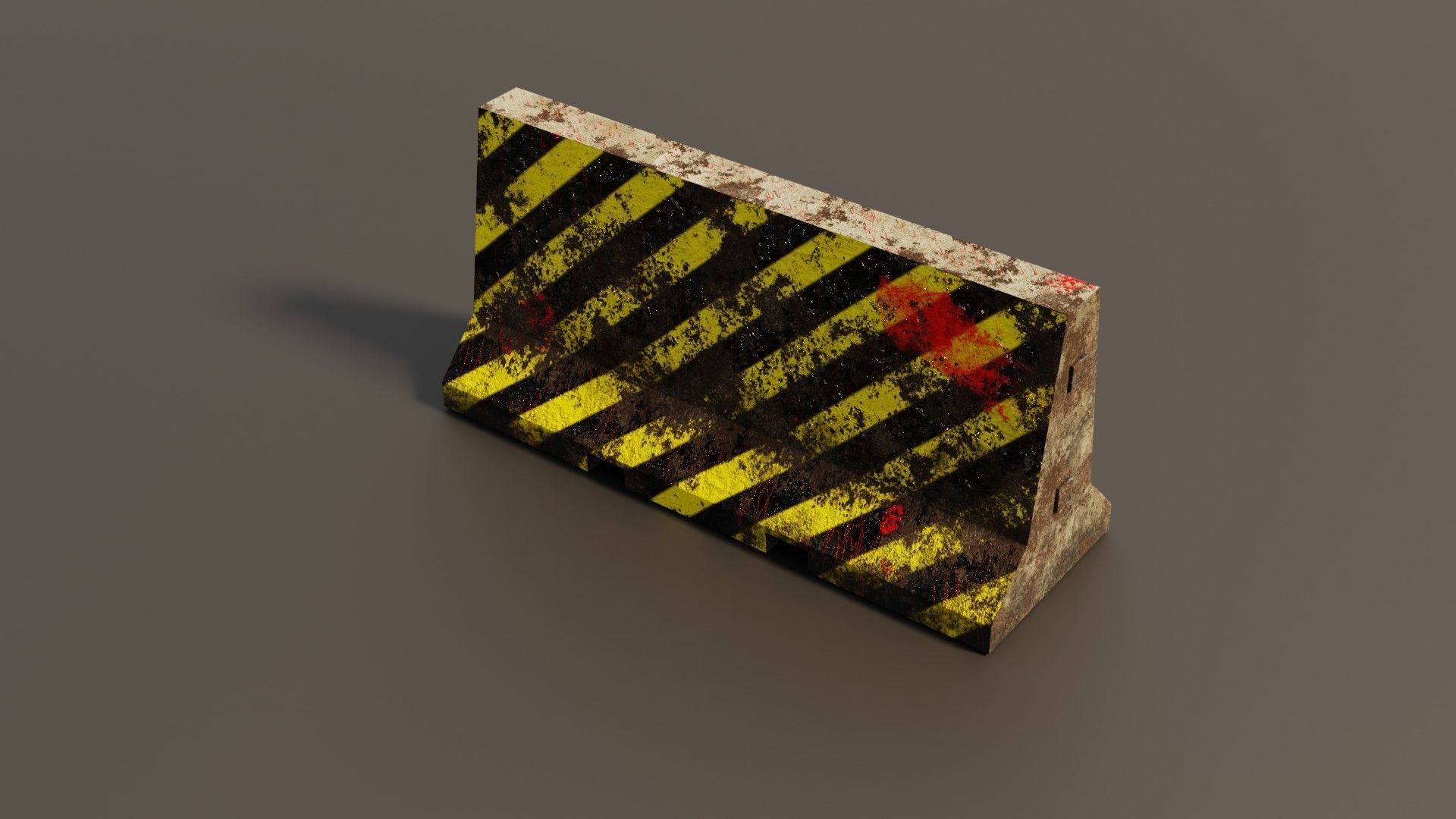 Concrete barrier  Low-poly 3D model_15