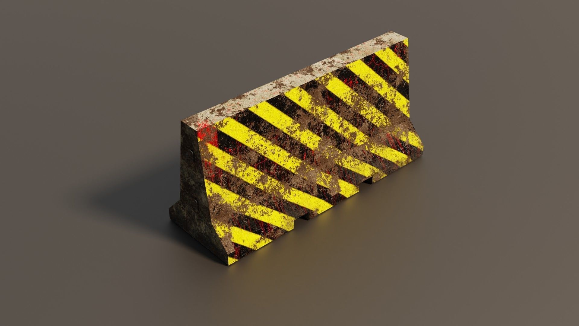 Concrete barrier  Low-poly 3D model_11