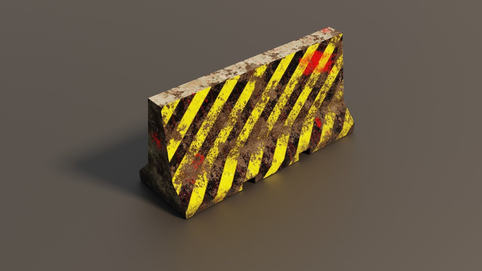 Concrete barrier  Low-poly 3D model_1