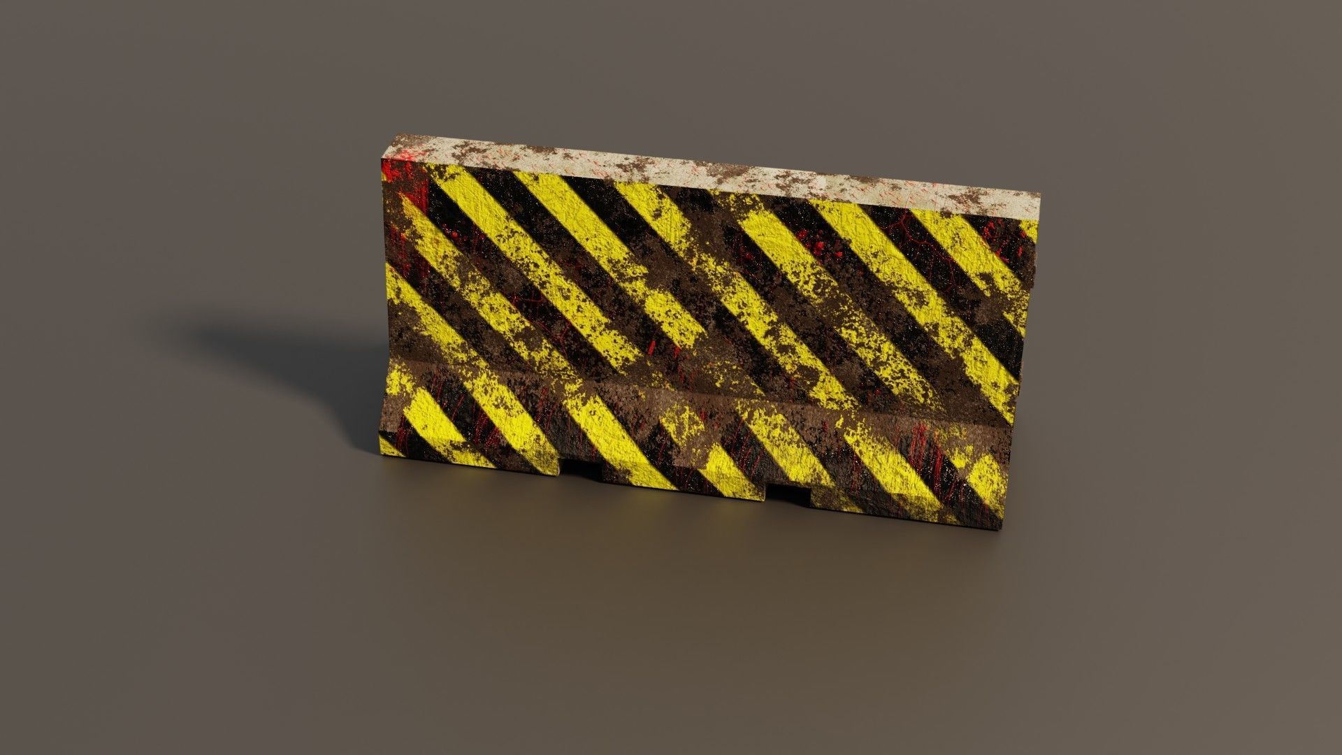 Concrete barrier  Low-poly 3D model_9