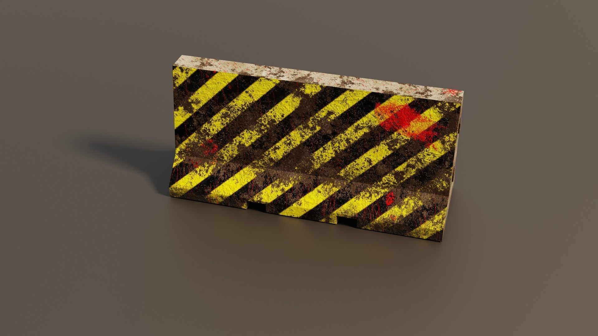 Concrete barrier  Low-poly 3D model_16