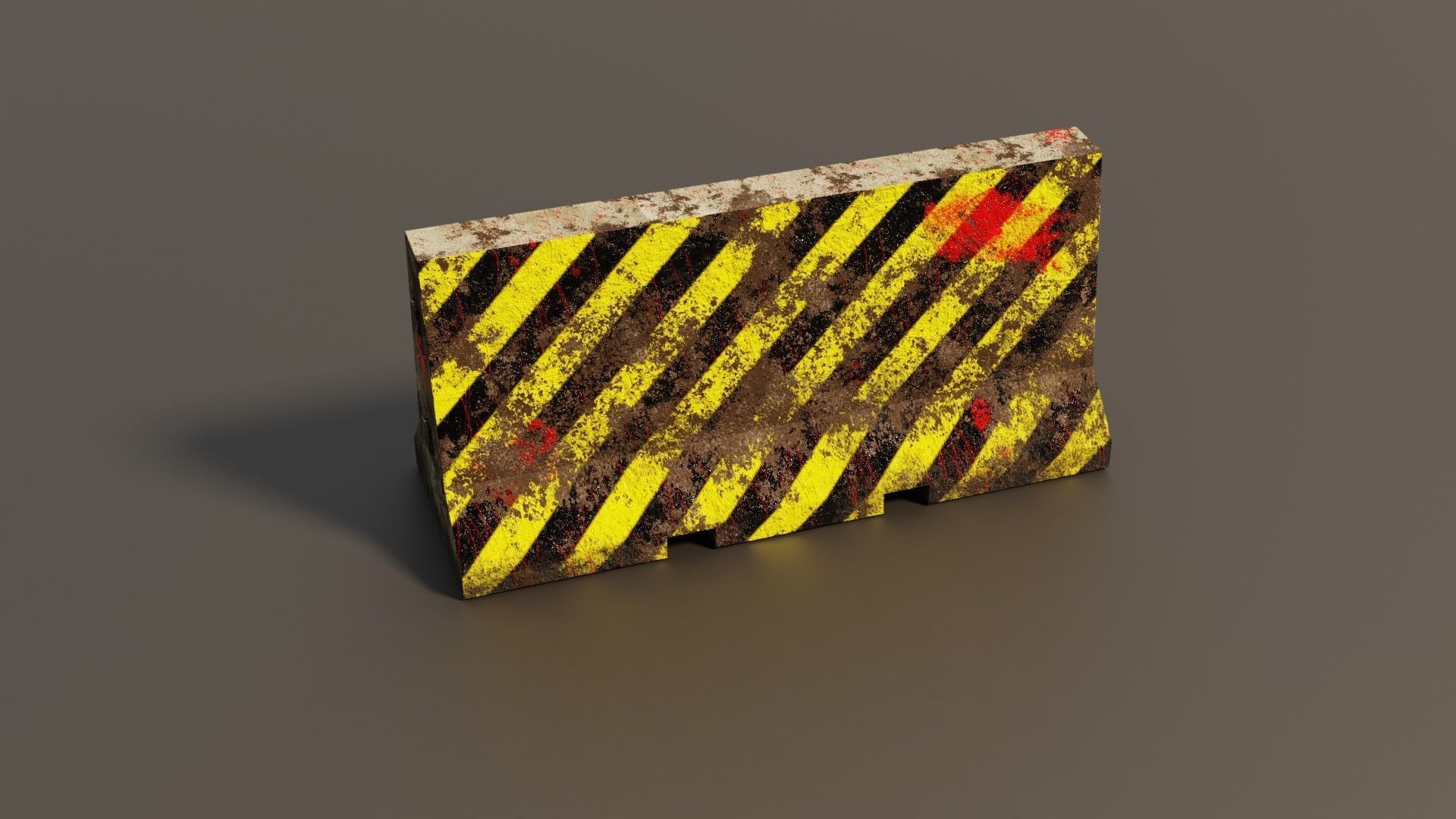 Concrete barrier  Low-poly 3D model_18