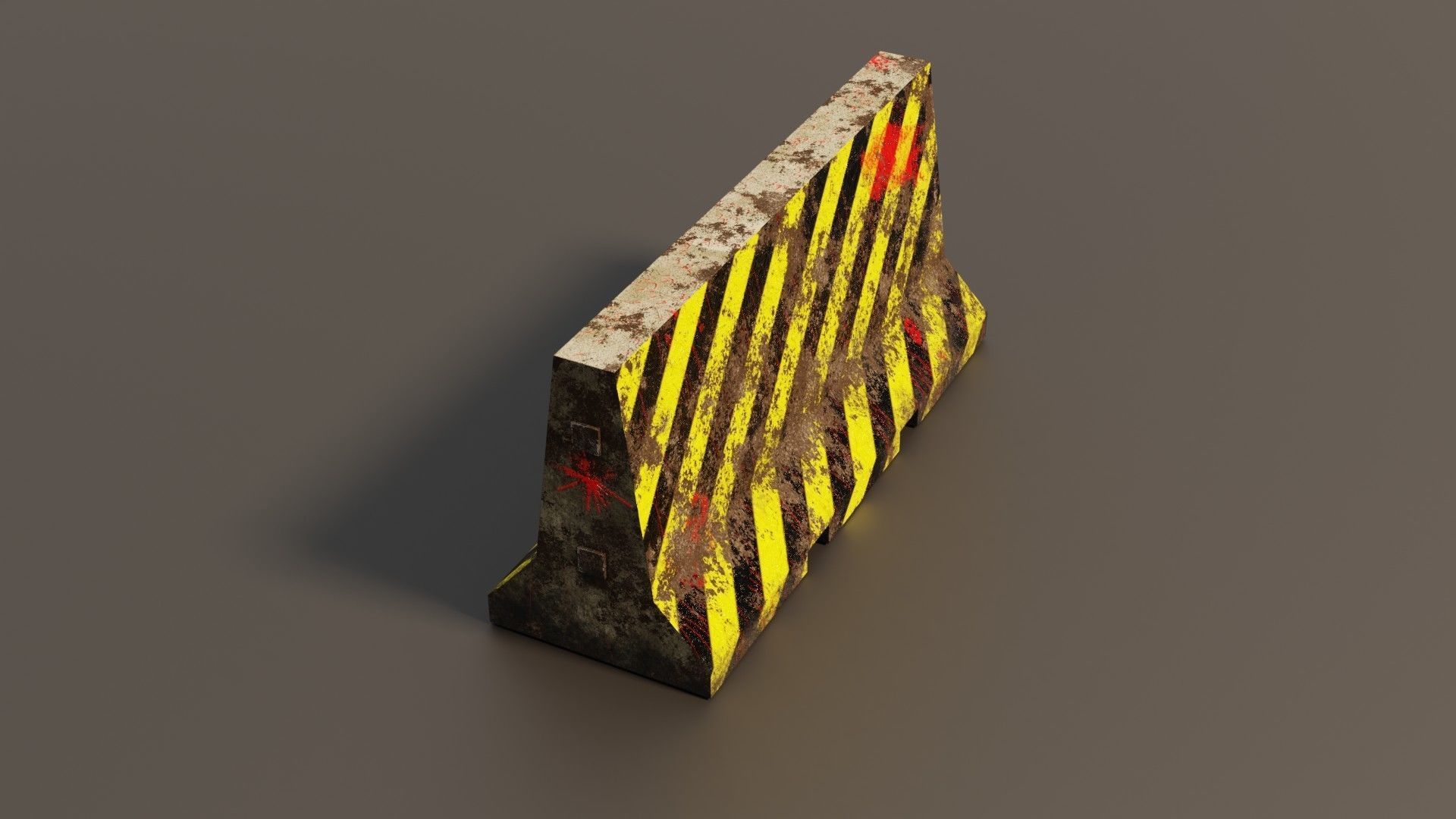 Concrete barrier  Low-poly 3D model_4