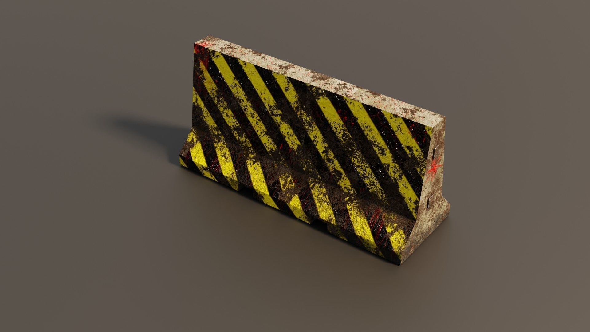 Concrete barrier  Low-poly 3D model_8