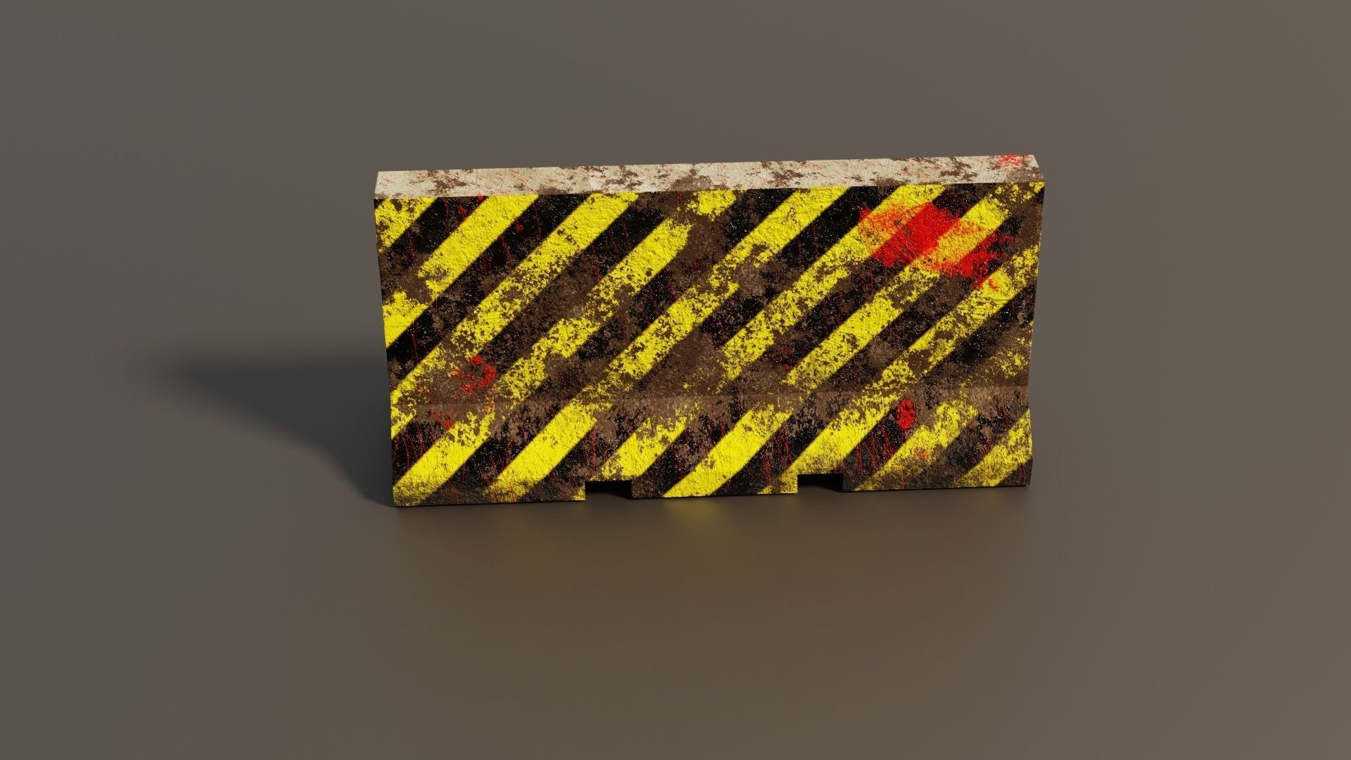 Concrete barrier  Low-poly 3D model_17