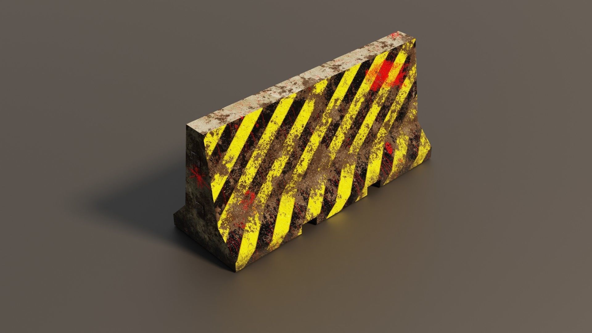 Concrete barrier  Low-poly 3D model_2