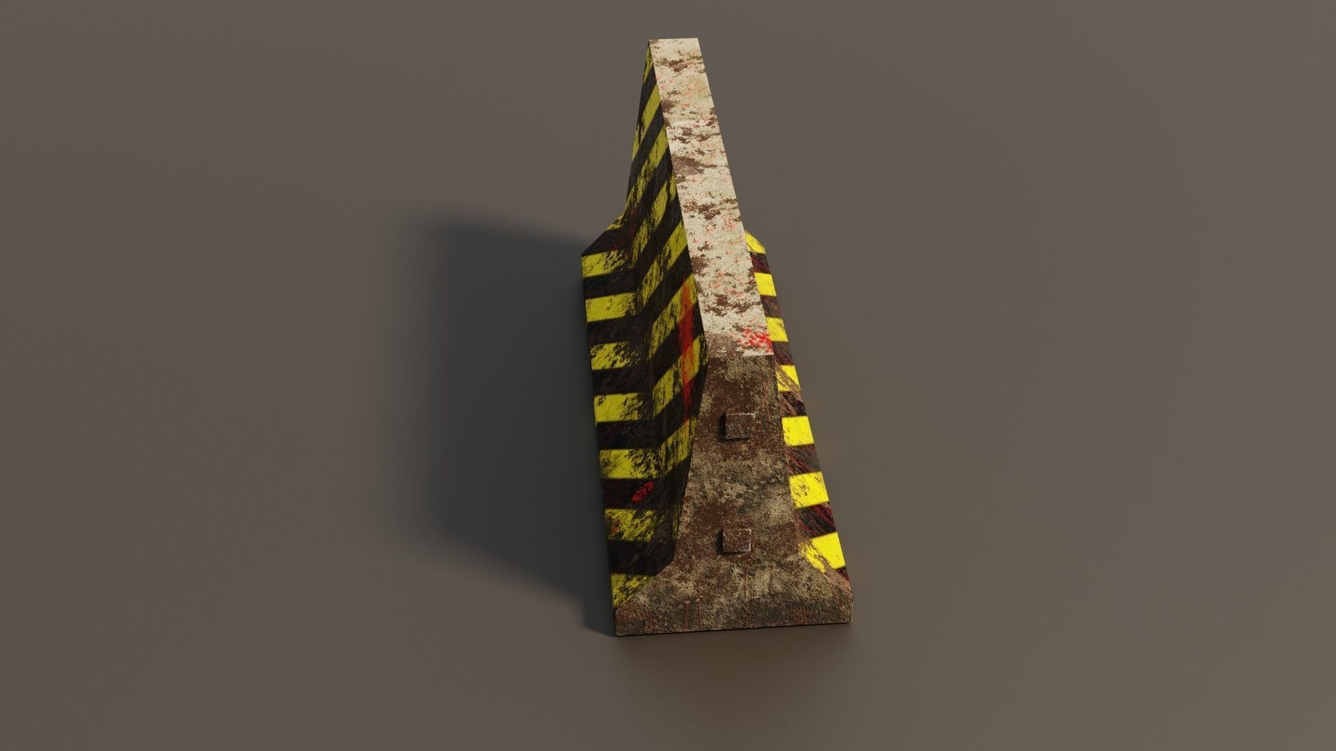 Concrete barrier  Low-poly 3D model_13