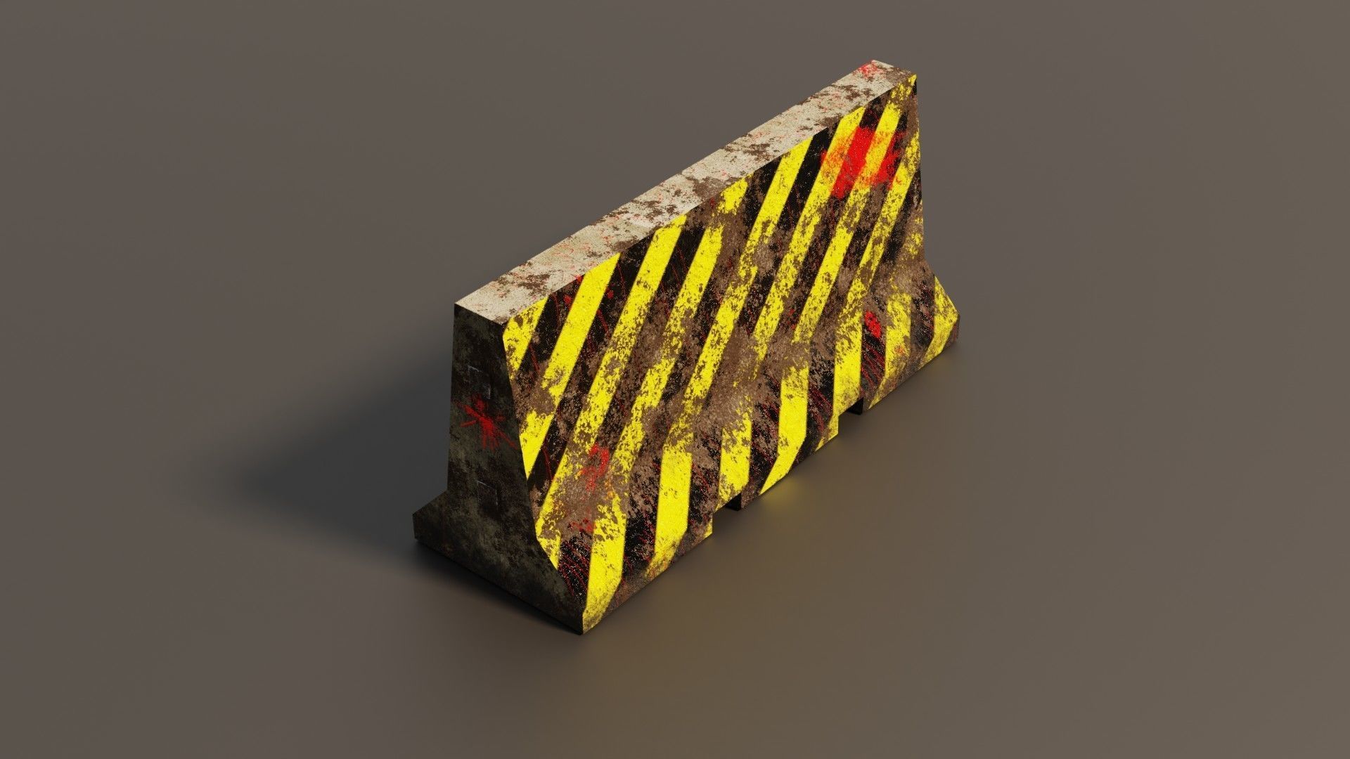 Concrete barrier  Low-poly 3D model_3