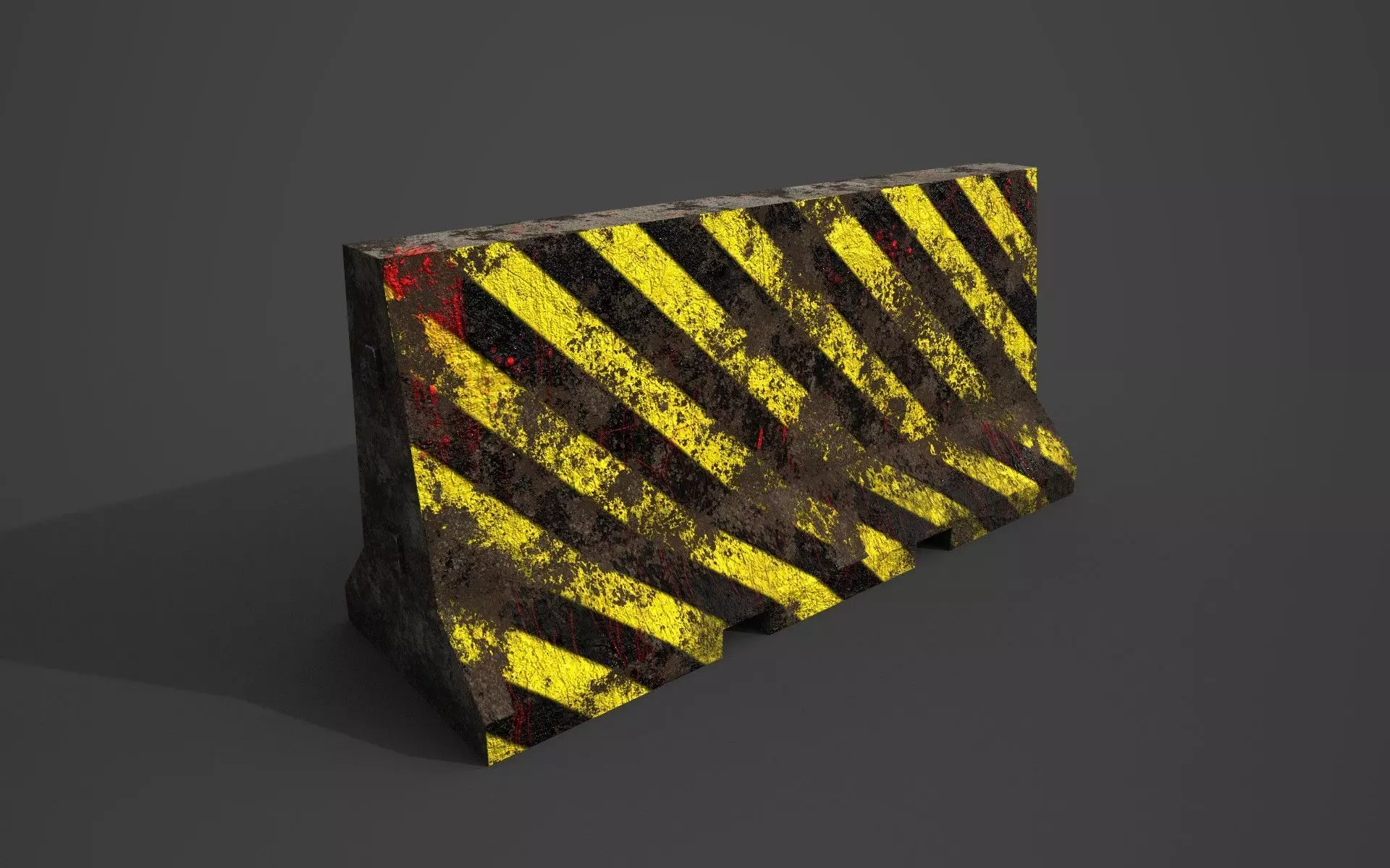 Concrete barrier  Low-poly 3D model_0
