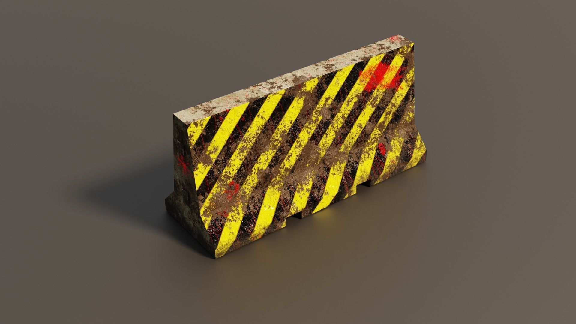 Concrete barrier  Low-poly 3D model_20