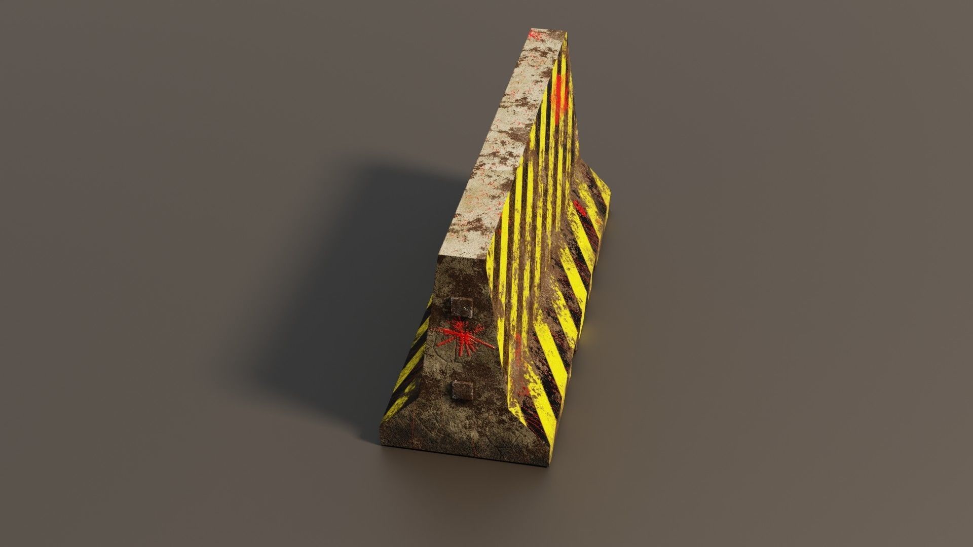 Concrete barrier  Low-poly 3D model_5