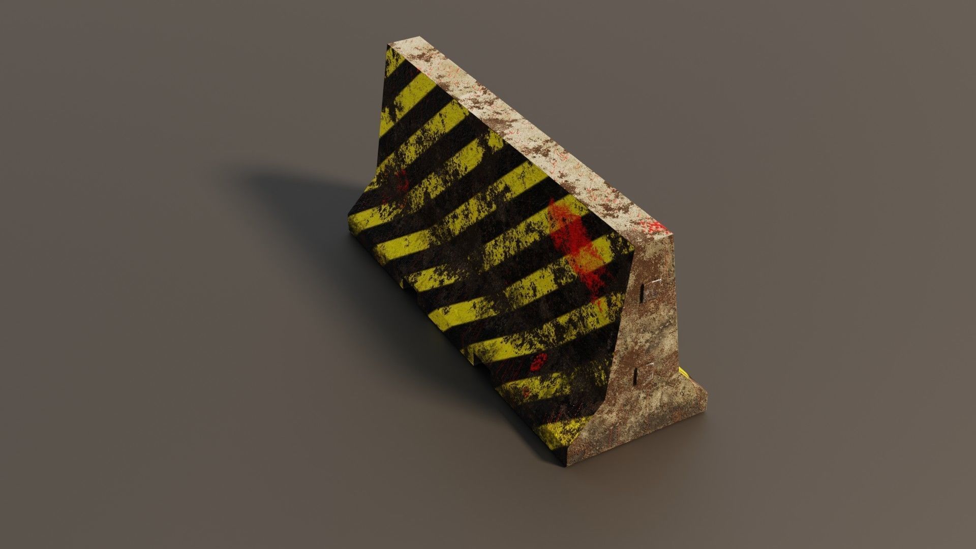 Concrete barrier  Low-poly 3D model_14