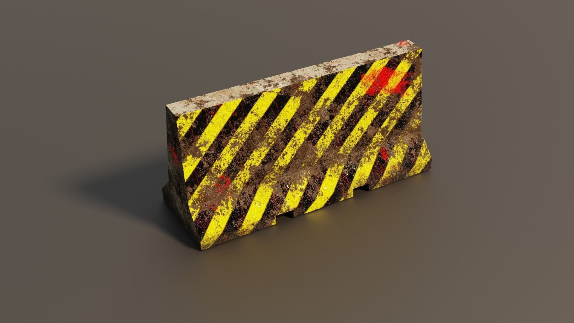 Concrete barrier  Low-poly 3D model_19