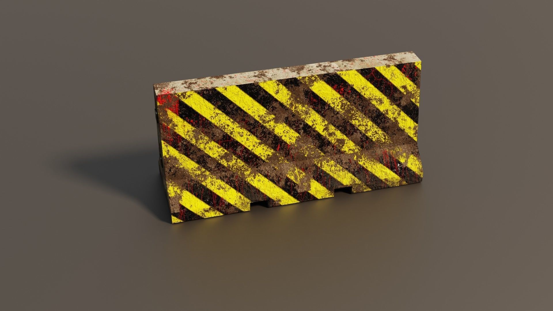 Concrete barrier  Low-poly 3D model_10