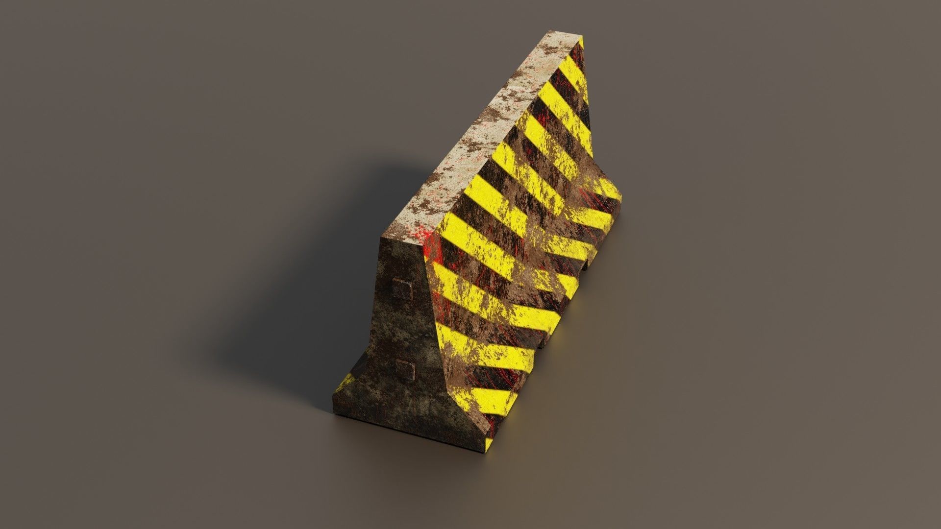 Concrete barrier  Low-poly 3D model_12