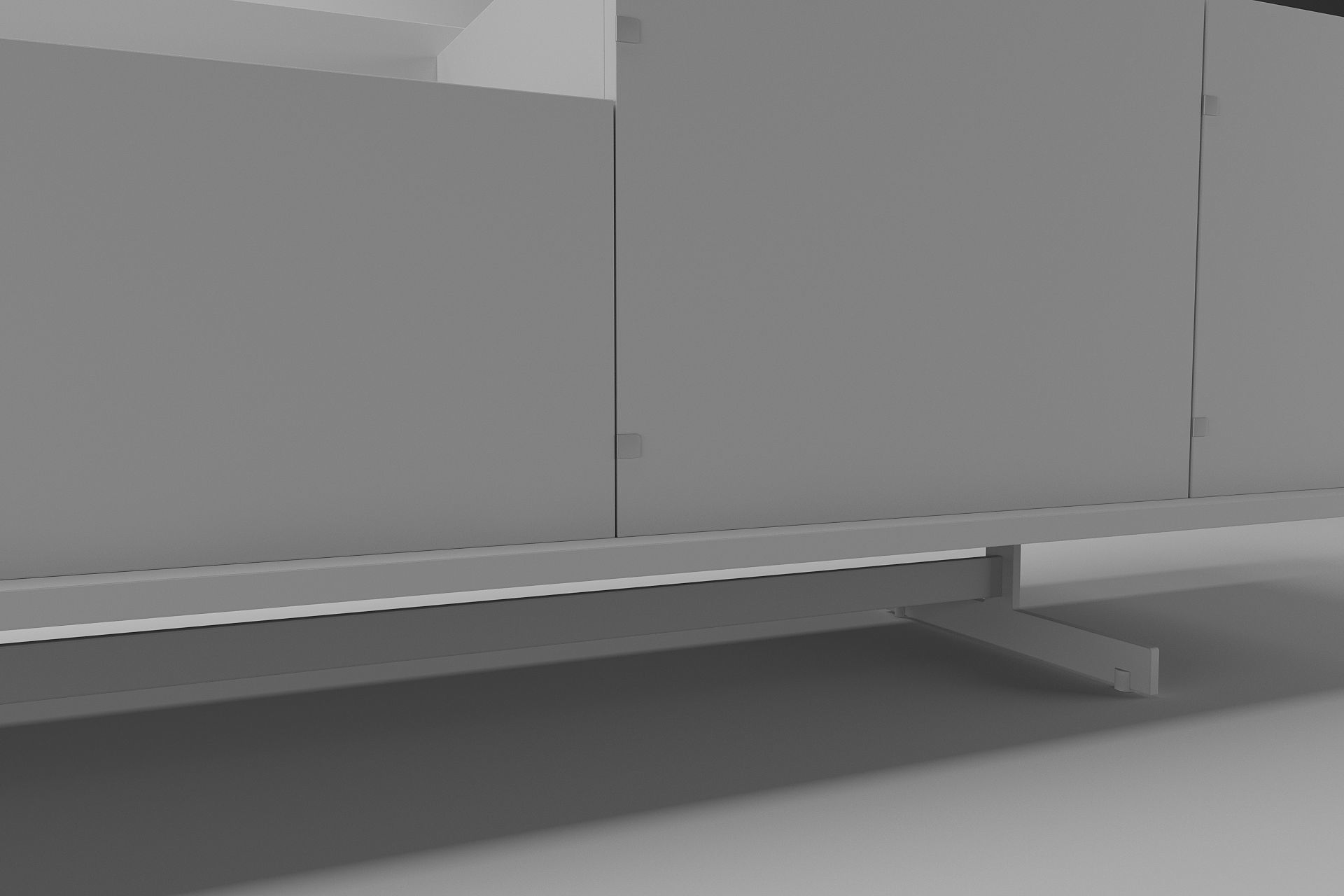 Sideboard modern with drawers and metal legs 3D model_6